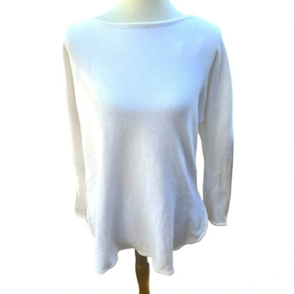 Michael Kors Cream Long Sleeve Top pullover sweater zip sides